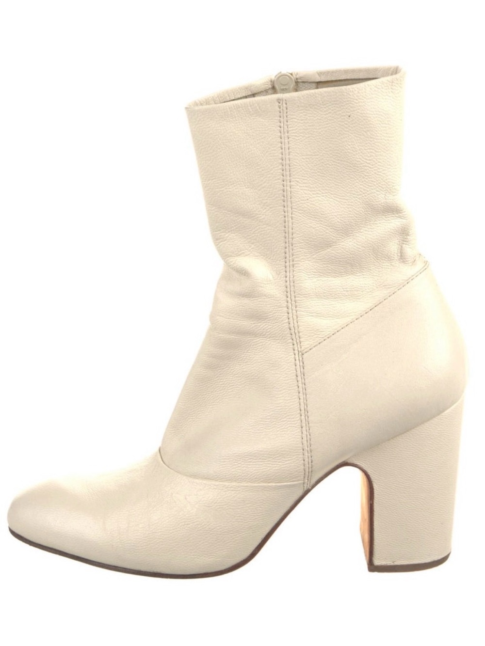 Rachel Comey Off-White Leather Block Heel Mid-Calf Boot